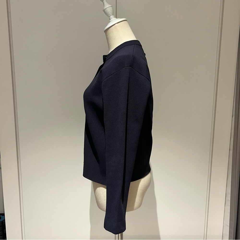 Burberry Structured Knit Cardigan in Navy - Picture 4 of 8